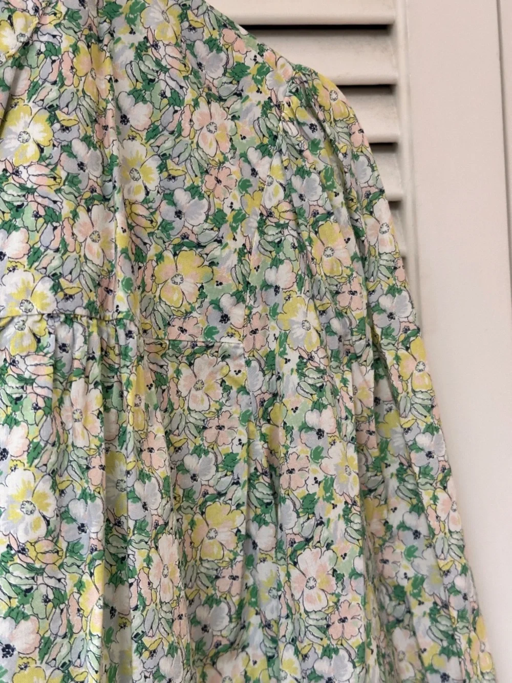 J. Crew Liberty Print 100% Cotton Button Front Popover Blouse - Picture 4 of 16